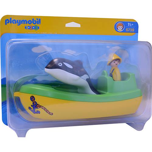 Barco de Pesca com Baleia - Playmobil