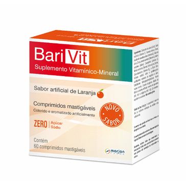 Suplemento Vitamínico-mineral Barivit Sabor Laranja Marjan 60 Comprimidos Mastigáveis