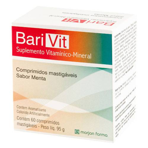 Barivit Sabor Menta C/ 60 Comprimidos Mastigáveis