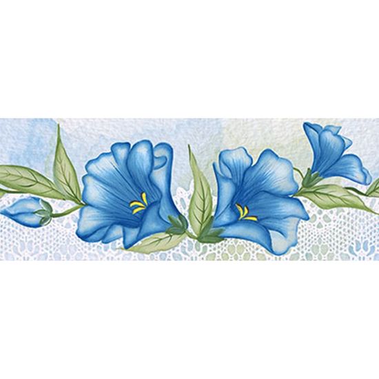 Barra Adesiva Litoarte BA1-IV-089 Flores Azuis By Lili Negrão