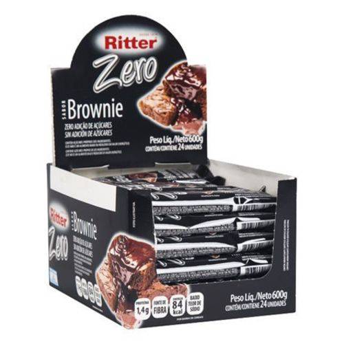 Barra Cereal Brownie Chocolate Zero Açúcar 25g 24un Ritter