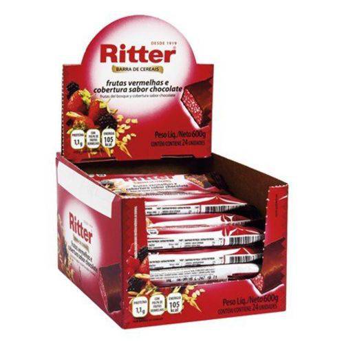 Barra Cereal Frutas Vermelhas/chocolate 25g 24un Ritter