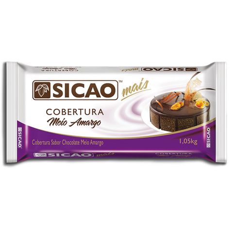 Barra Chocolate Cobertura Mais Fácil Meio Amargo 1,01kg - Sicao