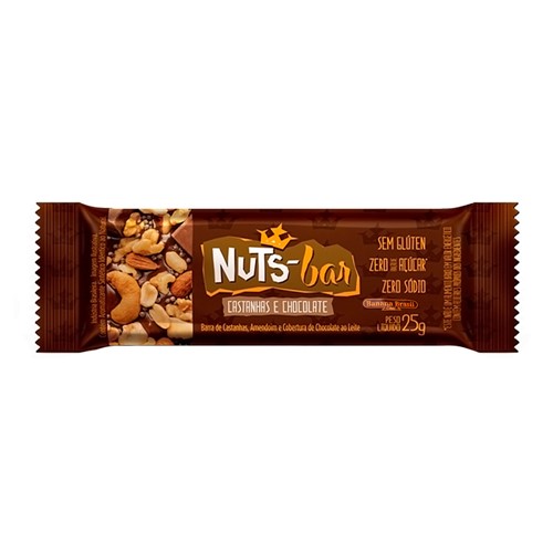 Barra de Castanhas e Chocolate Nuts Bar com 25g