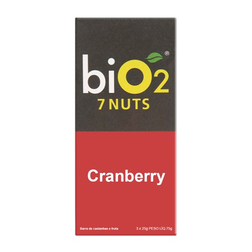 Barra de Castanhas e Frutas Bio2 7 Nuts Cranberry 75g