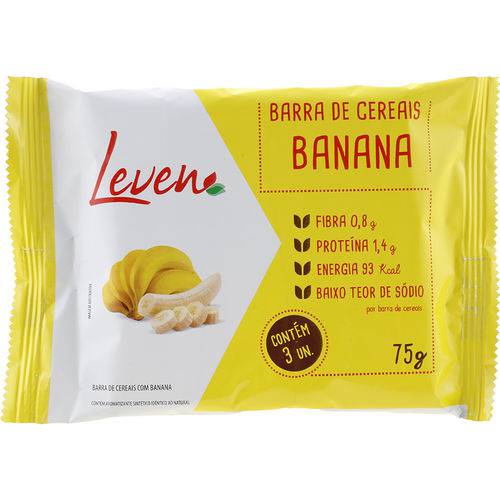 Barra de Cereais Banana 75G - Leven
