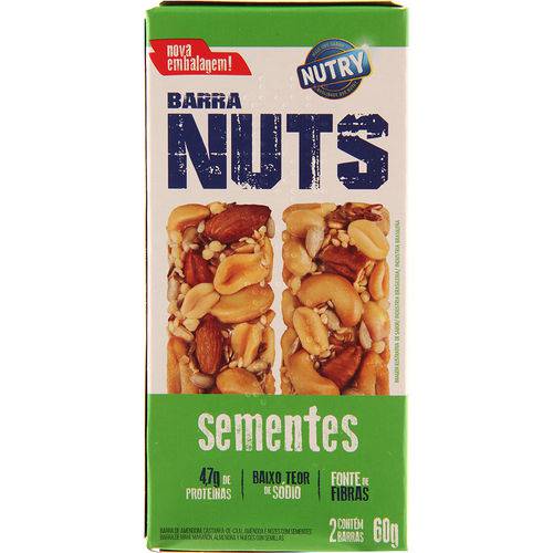 Barra de Cereais Nuts Sementes 2 Unidades 60g - Nutry