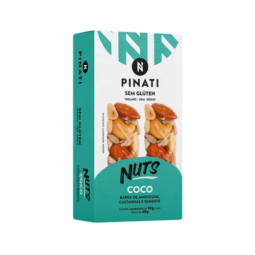 Barra de Cereais Pinati Nuts Coco Caixa com 2 Unidades de 30g Cada