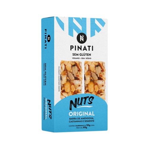 Barra de Cereais Pinati Nuts Original Caixa com 2 Unidades de 30g Cada