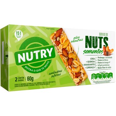 Barra de Cereal com Sementes Nutry Nuts 2x30g