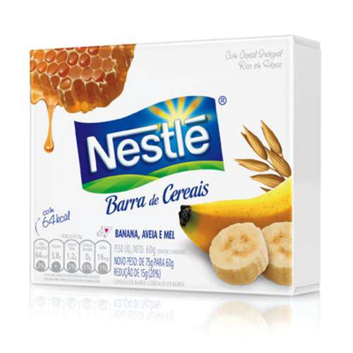 Barra de Cereal Nestlé Banana, Aveia e Mel 60g 3 Unidades