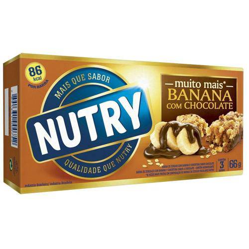 Barra de Cereal Nutry Frutas Banana com Chocolate 20g 3 Unidades