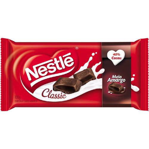 Barra de Chocolate Classic Meio Amargo Nestlé 100g