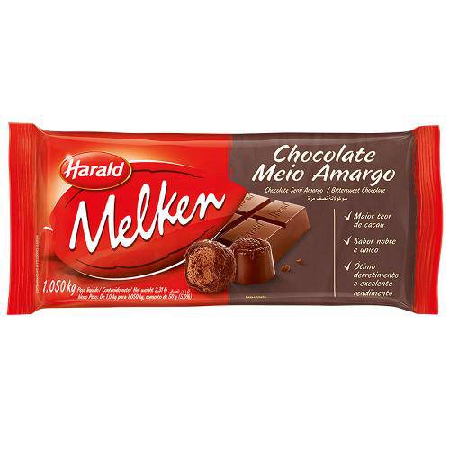Barra de Chocolate Melken Meio Amargo 1,05kg - Harald