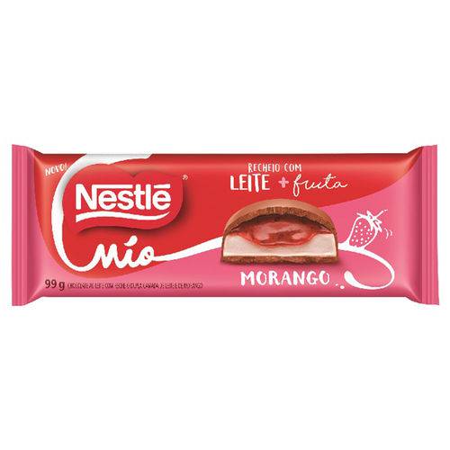 Barra de Chocolate Mio Recheio Leite + Morango Nestlé 99g