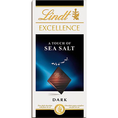 Barra de Chocolate Suíço Excellence Sea Salt Dark Lindt 100g