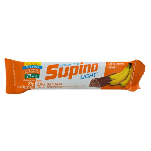 Barra de Fruta Supino Light Banana com Chocolate com 24g