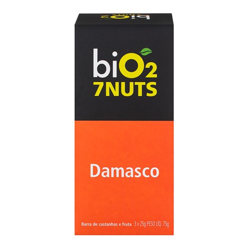 Barra de Frutas Bio2 Castanhas e Frutas Damasco + 7 Castanhas com 3 Unidades