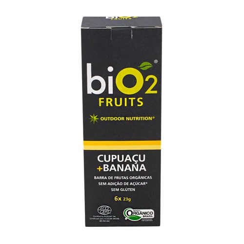 Barra de Frutas Bio2 Orgânica Cupuaçu + Banana Caixa com 6 Unidades de 23g Cada