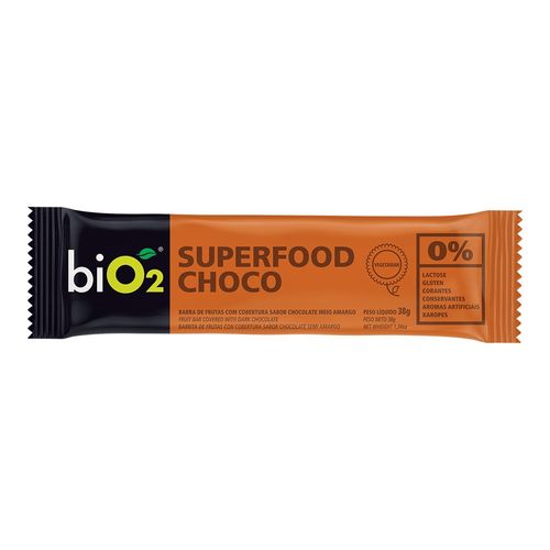 Barra de Frutas BiO2 Superfood Choco Cobertura de Chocolate Meio Amargo 38g