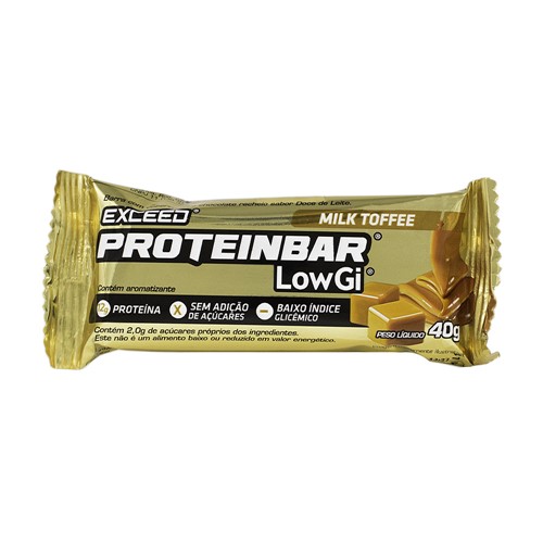 Barra de Proteína Exceed Proteinbar Lowgi Advanced Nutrition Milk Toffee com 40g