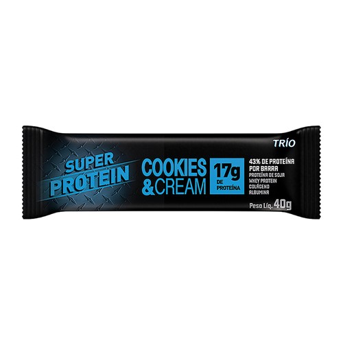 Barra de Proteína Trio Super Protein Cookies & Cream com 40g