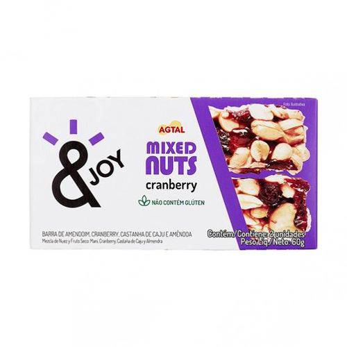 Barra Mixed Nuts &JOY Cranberry 30g X 2 - Agtal