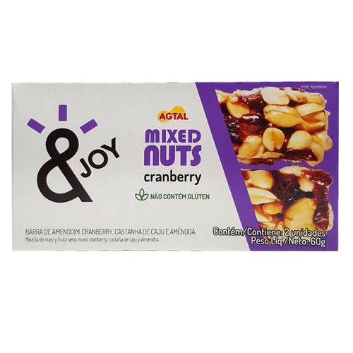 Barra Mixed Nuts Cranberry 30g C/2 - Agital