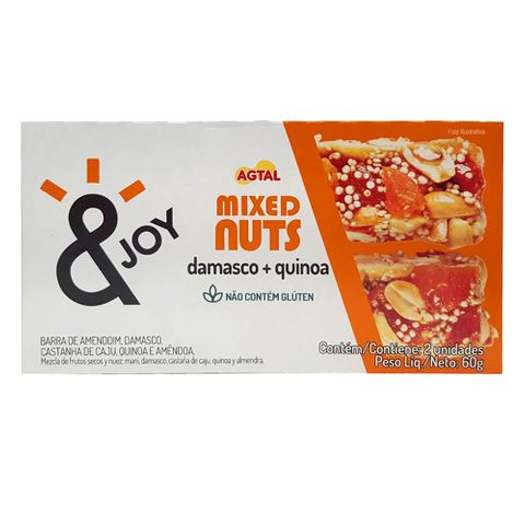 Barra Mixed Nuts Damasco e Quinoa 30g C/2 - Agtal &Joy