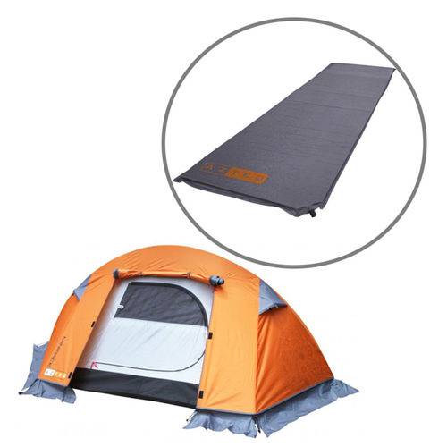 Barraca de Camping Mini Pack 1 Pessoa Azteq + Isolante Térmico Colchão Auto Inflável Ruby