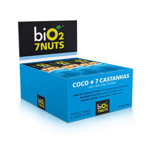 Barrinha Bio2 7nuts - Coco + 7 Castanhas 12 Unidades de 25 Gramas