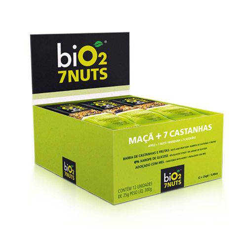 Barrinha Bio2 7nuts - Maçã + 7 Castanhas 12 Unidades de 25 Gramas