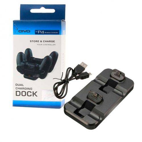 Base Carregador Duplo Dock Charge Controle Playstation 4 Ps4