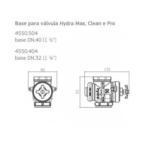 Base P/ Valvula Hydra Deca - Max / Clean / Pro - D