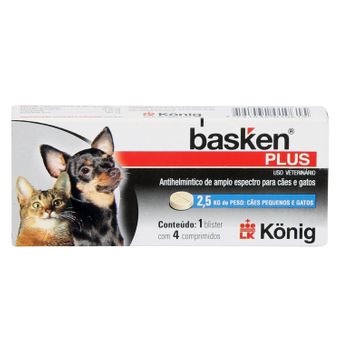 Basken Plus König P/ Cães e Gatos Até 2,5kg C/ 4 Comprimidos