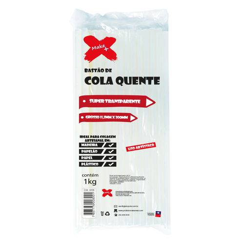 Bastão de Cola Quente Super Make + Transparente Grosso 11,2mm X 300mm - 1kl - Ref. 6008