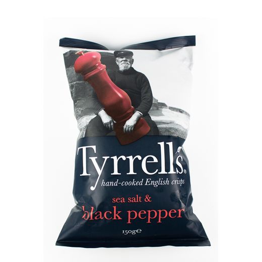Batata Frita Tyrrells Sea Salt e Black Pepper 150g