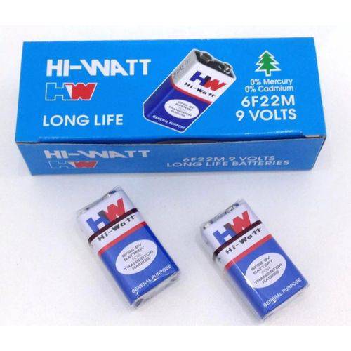 Bateria 9v Hi-watt 6f22m