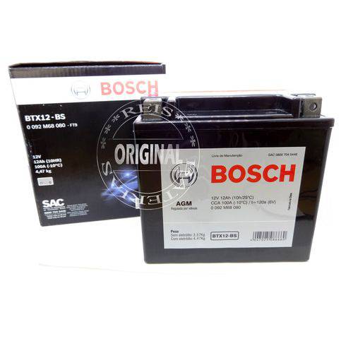 Bateria Bosch Moto 12ah - Btx12-Bs - Selada - ( Ref. Yuasa: Ytx14-Bs )