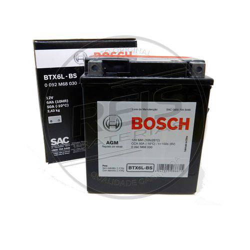 Bateria Bosch Moto 6ah – Btx6l-Bs ( Ref. Yuasa: Ytx7l-Bs )