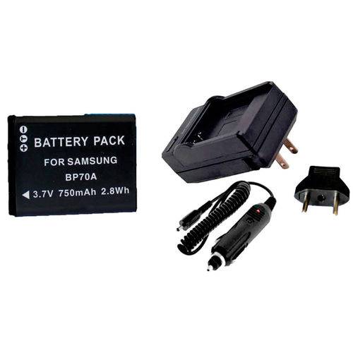 Bateria Bp70a + Carregador para Samsung Es65, Es70, Pl80, Pl100, Sl50, Sl600, Sl630