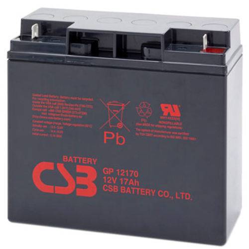 Bateria CSB GP12170 12VDC 17Ah 80W para Nobreaks, Longa Vida 5 Anos