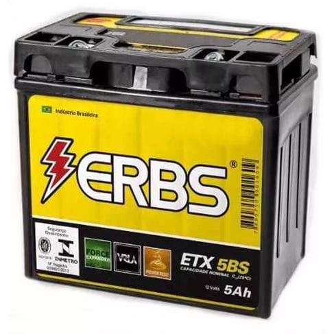 Bateria ERBS ETX5BS (YTX5LBS / YTZ7S / YTZ6V) Selada Titan 2000 ES TITAN150 2006 E/D / BROS150 / FAN 2005 E/D / XRE 300