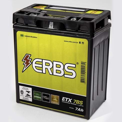 Bateria ERBS ETX7BS (YTX7LBS) Selada Falcon / Twister /TORNAD / Fazer 250 / Lander / TITAN150 / Hornet -2007 / BIZ125ES / CB300