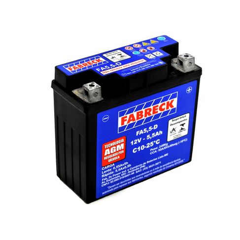 Bateria Fabreck Selada YB12N553B (FA5,5-D) YBR 125 / RD / RDZ / RD350 / Factor ATE 2010