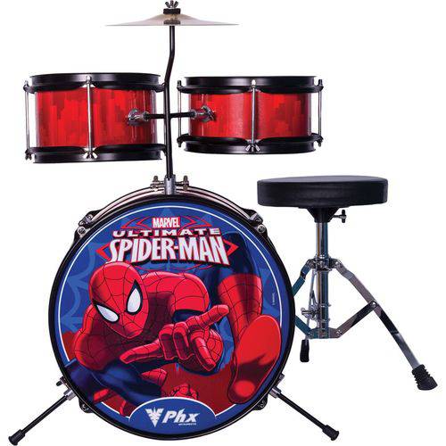 Bateria Infantil Marvel Spider Man Vermelha Bim-s2 Phoenix
