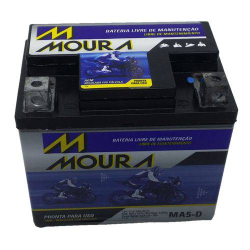 Bateria Moura Ma5d 5ah Bros Cg Titan 150 Mix Sport Cg 125 Biz Crf 230 Xlr 125 Pop 100 Nx 200 Cb 300