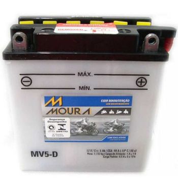 Bateria Moura MV5-D XTZ 125 ÚNICA - ÚNICO