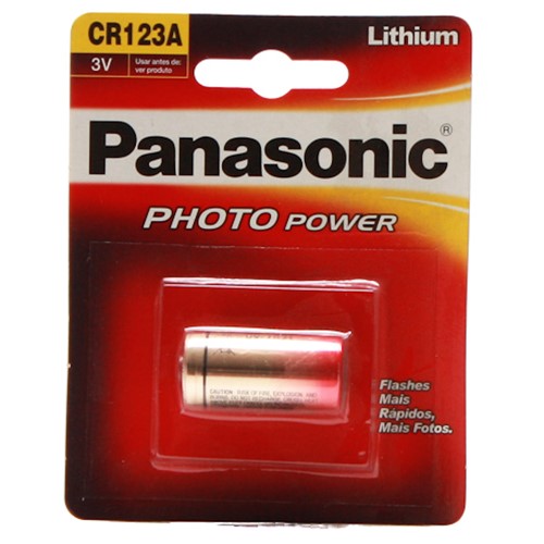 Bateria Panasonic Photo Power CR123A Lithium 3V com 1 Unidade