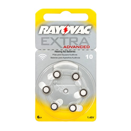 Bateria para Aparelho Auditivo Rayovac Extra Advanced Tamanho 10 com 6 Unidades